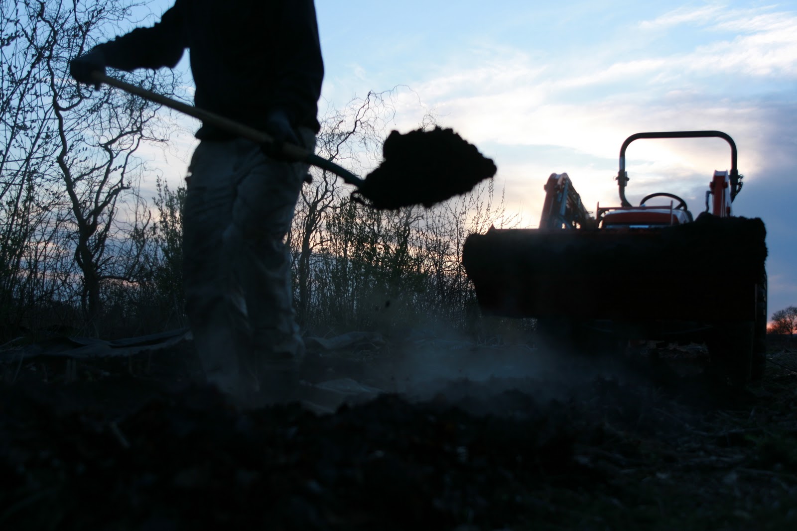 Chris Benzakein preparing flower beds