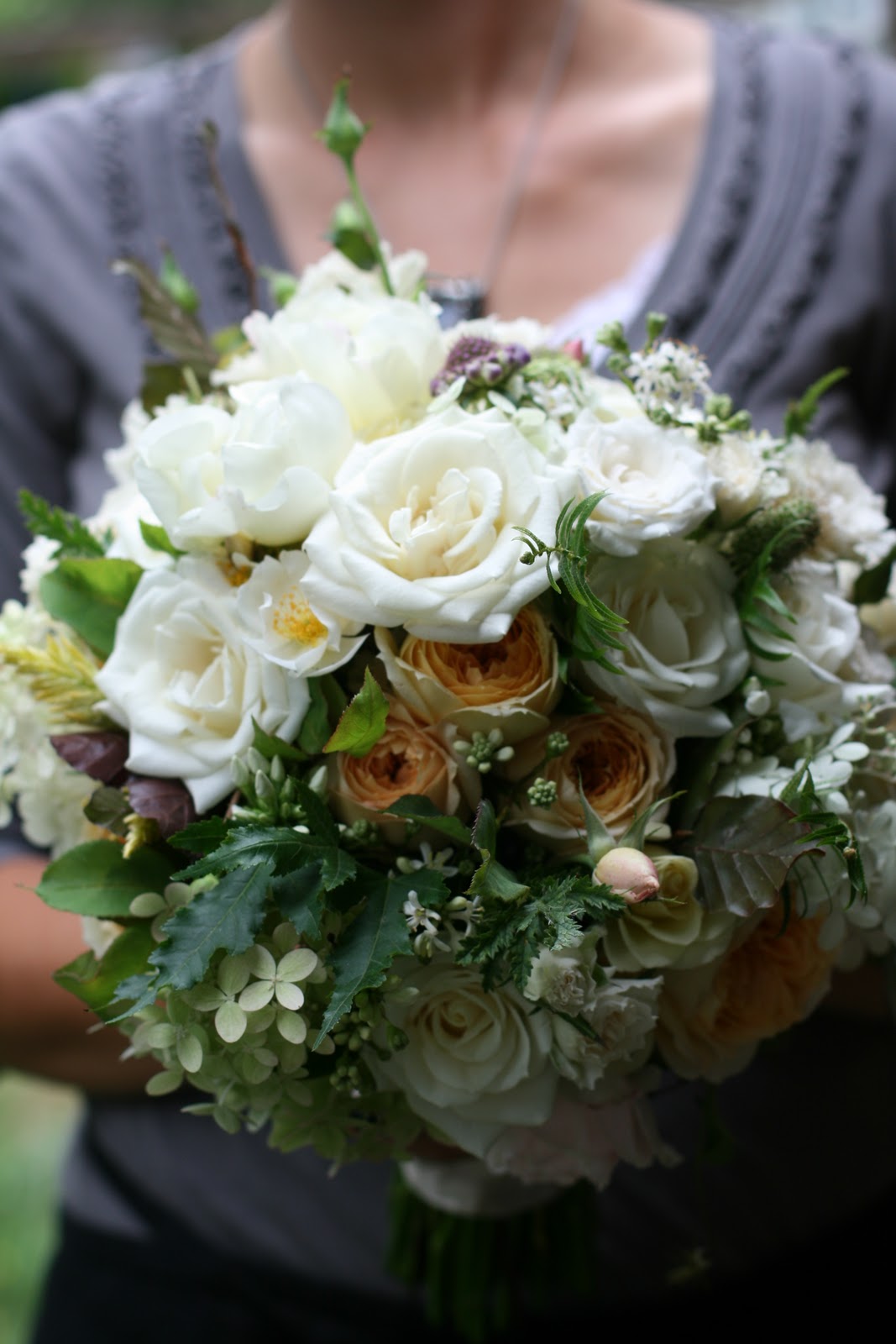 A seasonal bridal bouquet