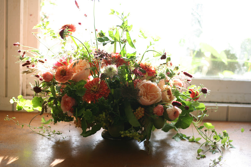 A seasonal flower bouquet