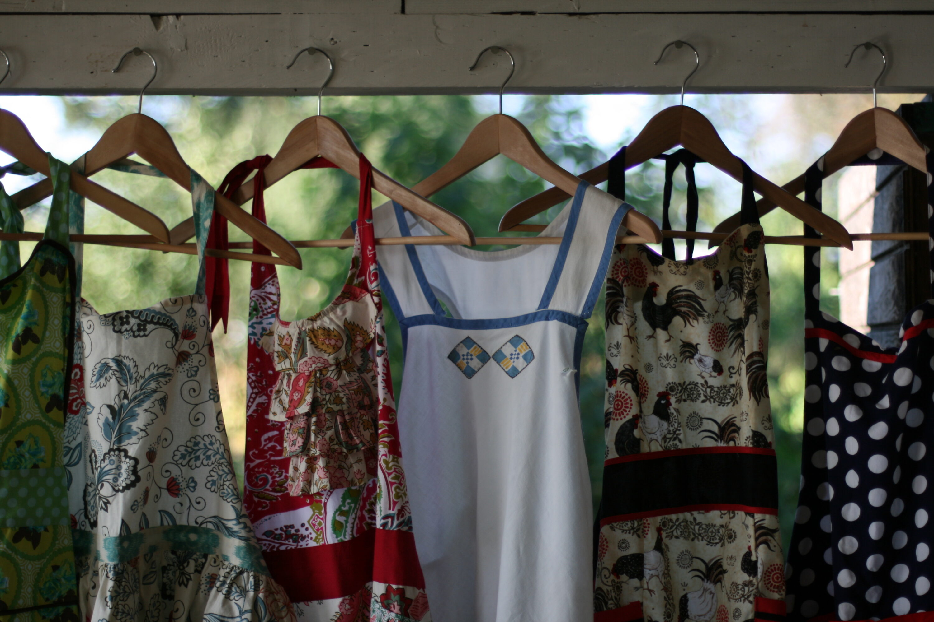 Aprons on hangers