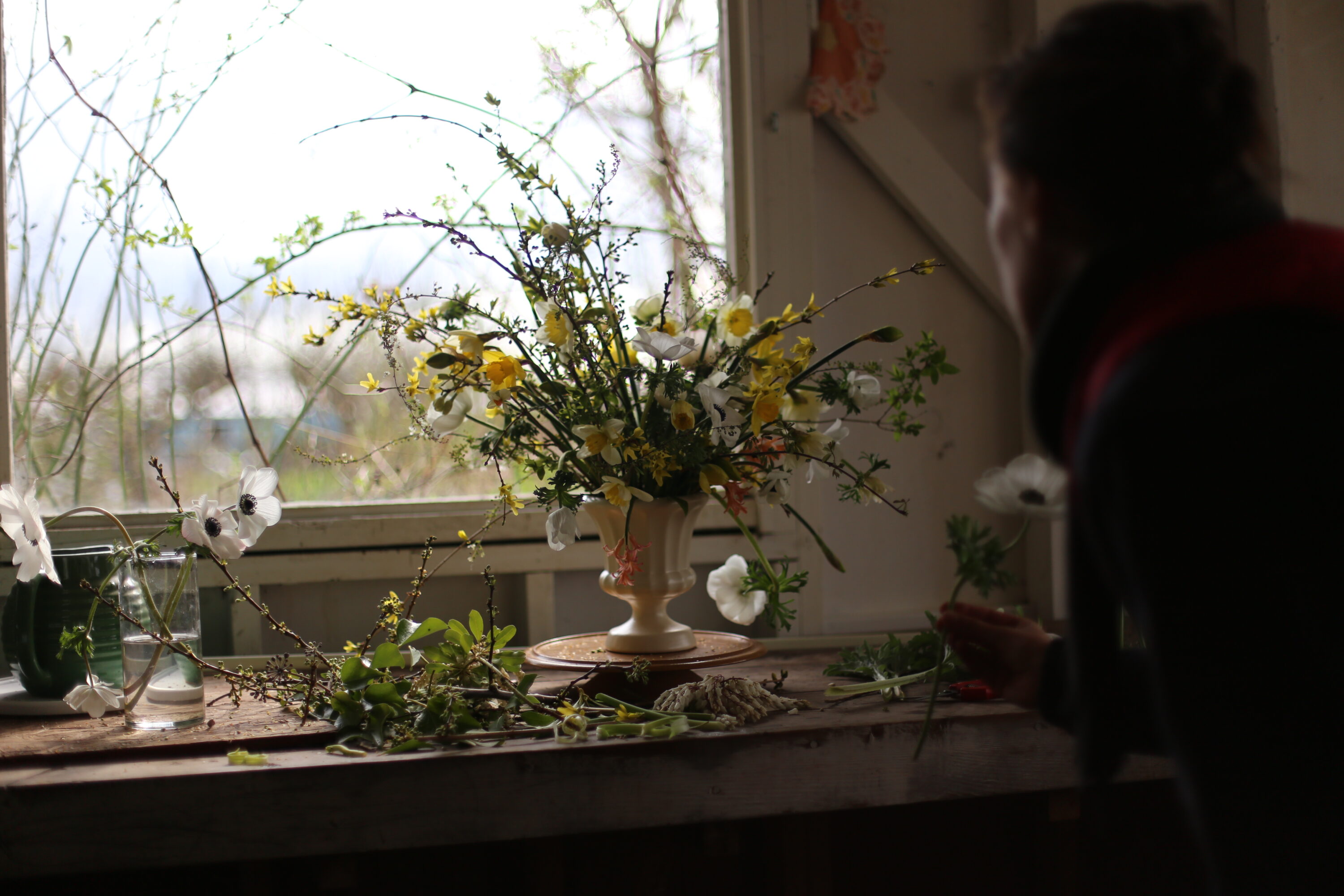 Arranging a seasonal bouquet