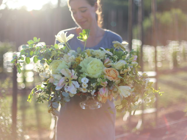 Erin Benzakein with a seasonal bouquet