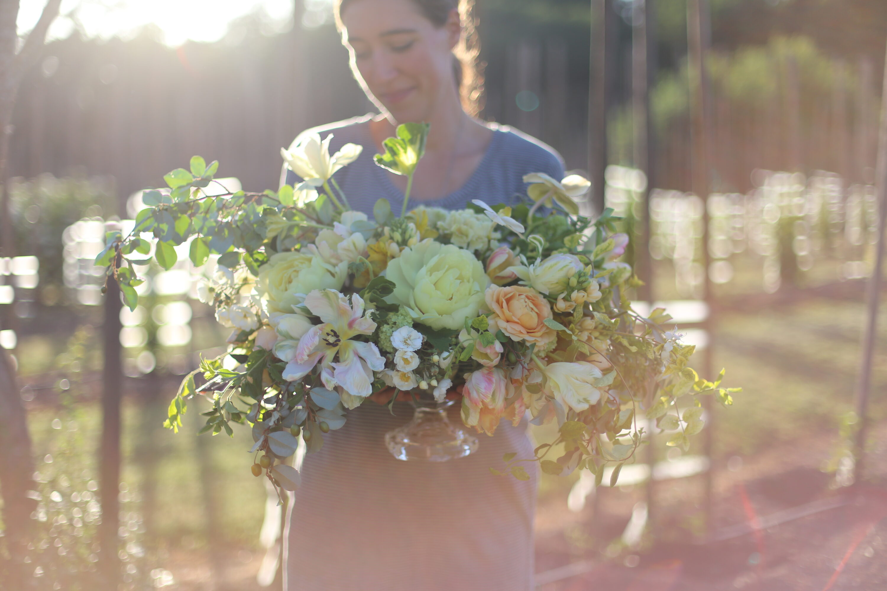 Erin Benzakein with a seasonal bouquet