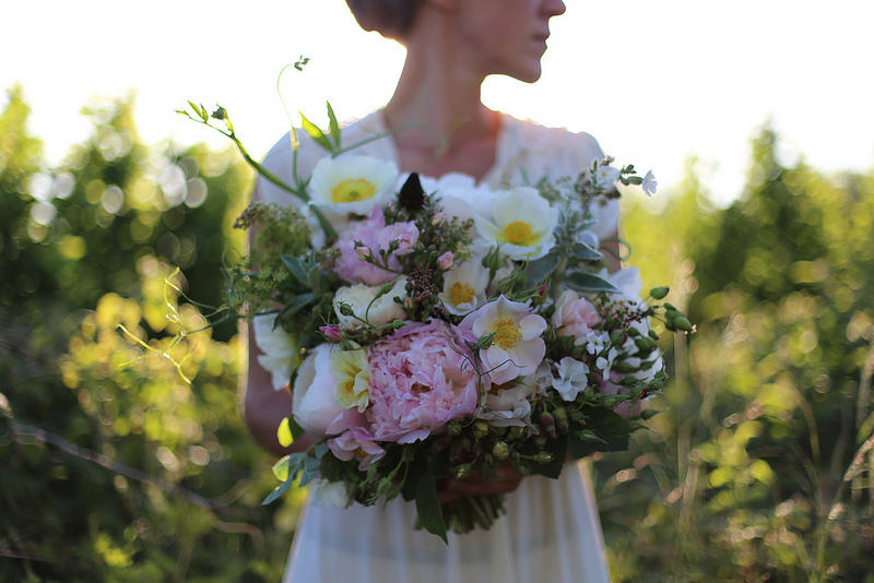 Erin Benzakein with a seasonal bouquet