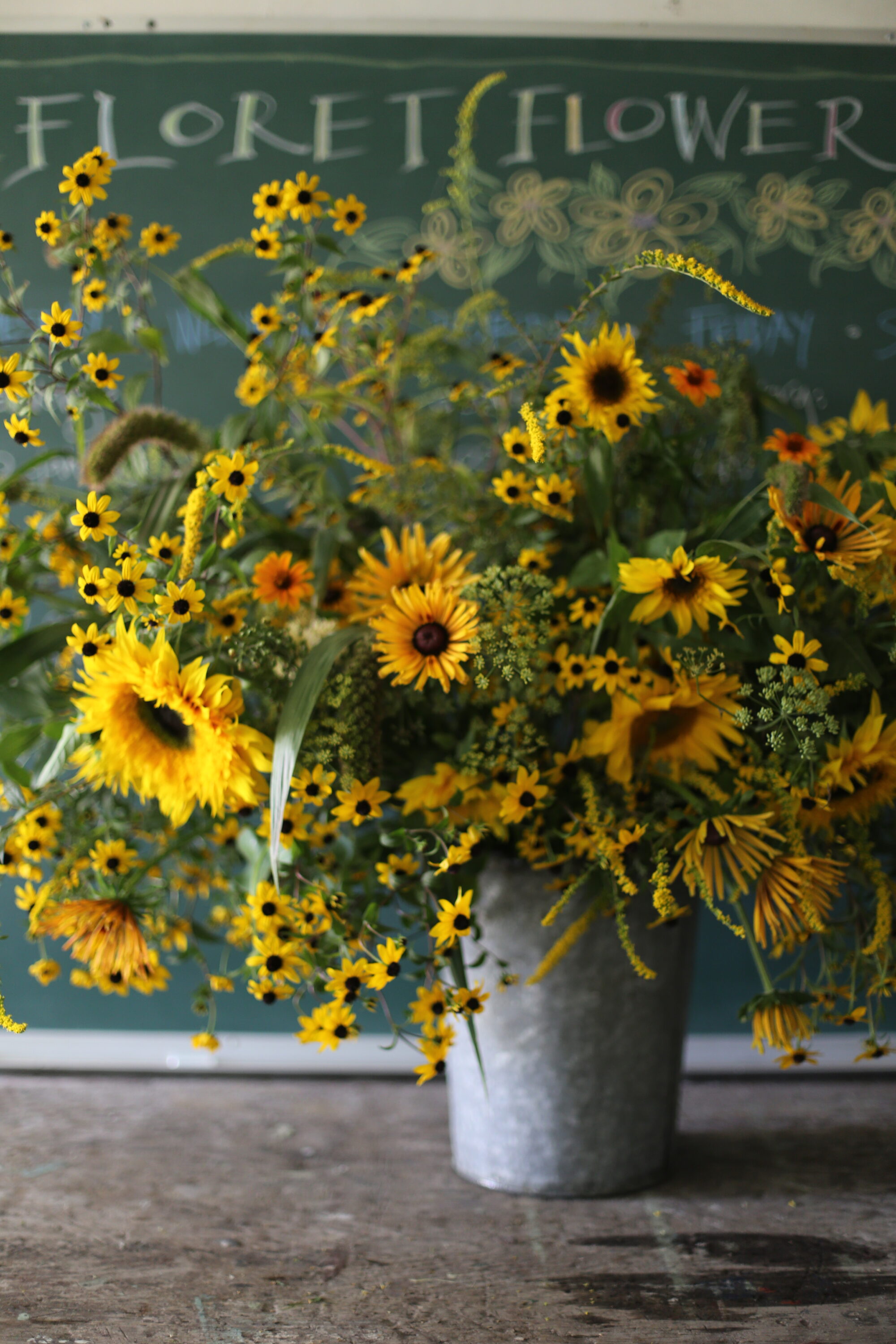 An arrangement of yellow flowers