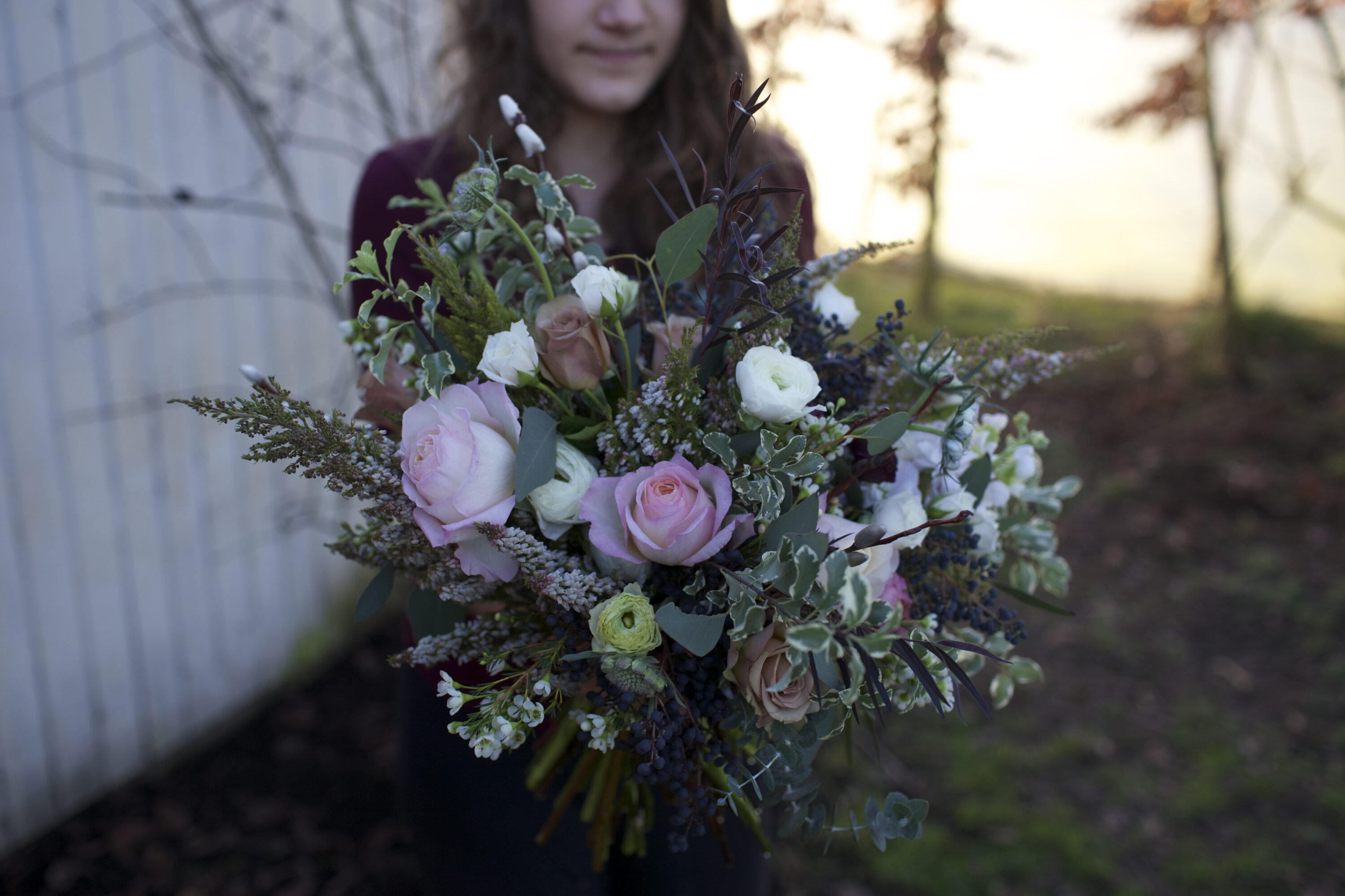 Elora Benzakein with a seasonal bouquet