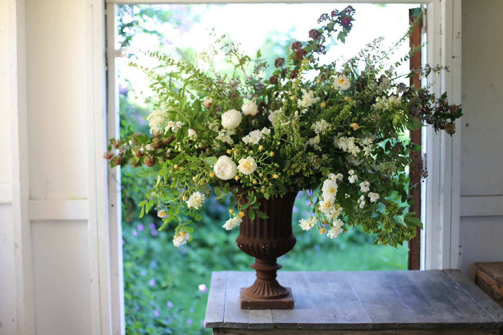 Black and white Dried and artificial flowers mixed Bouquet no vase