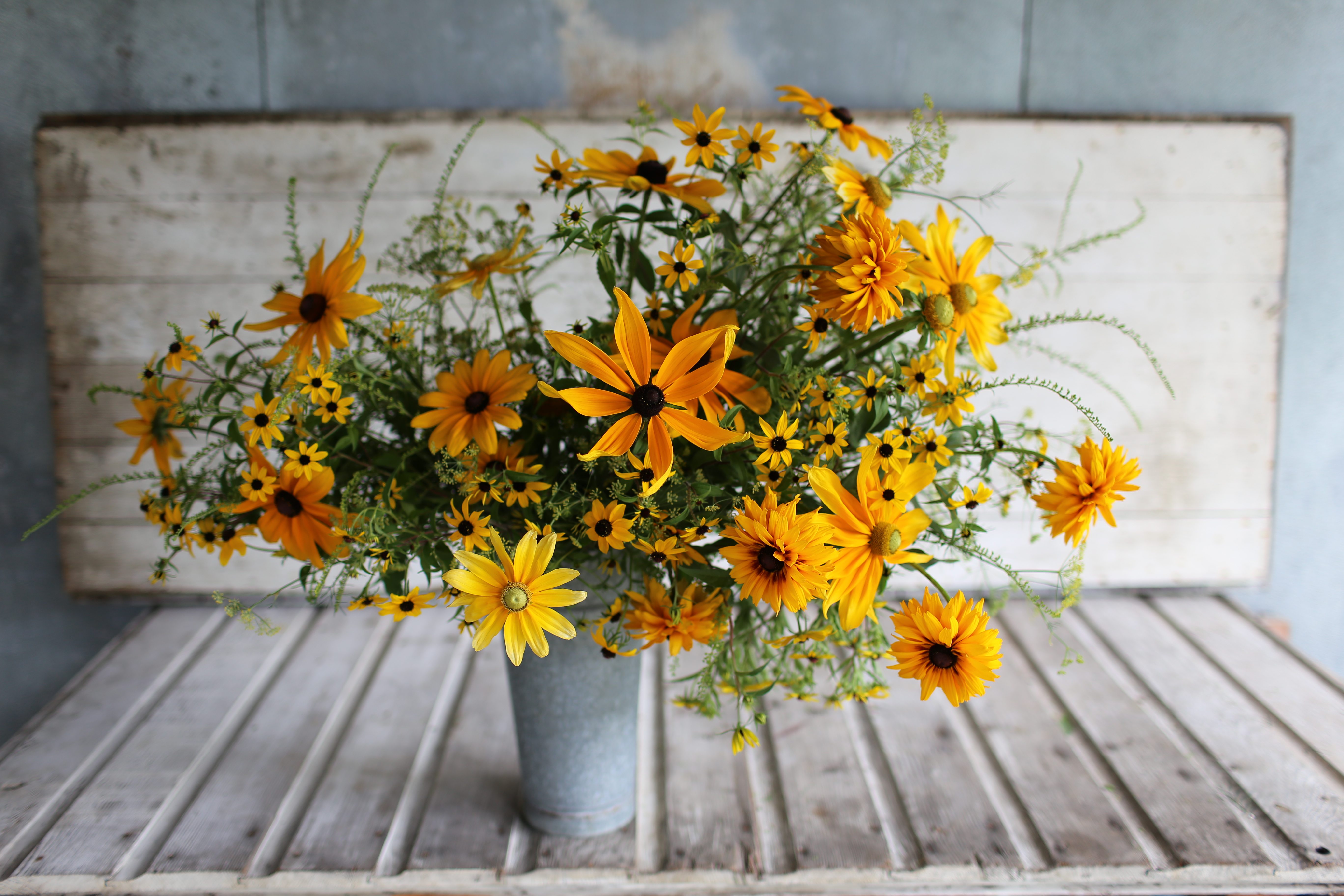 An arrangement of yellow flowers