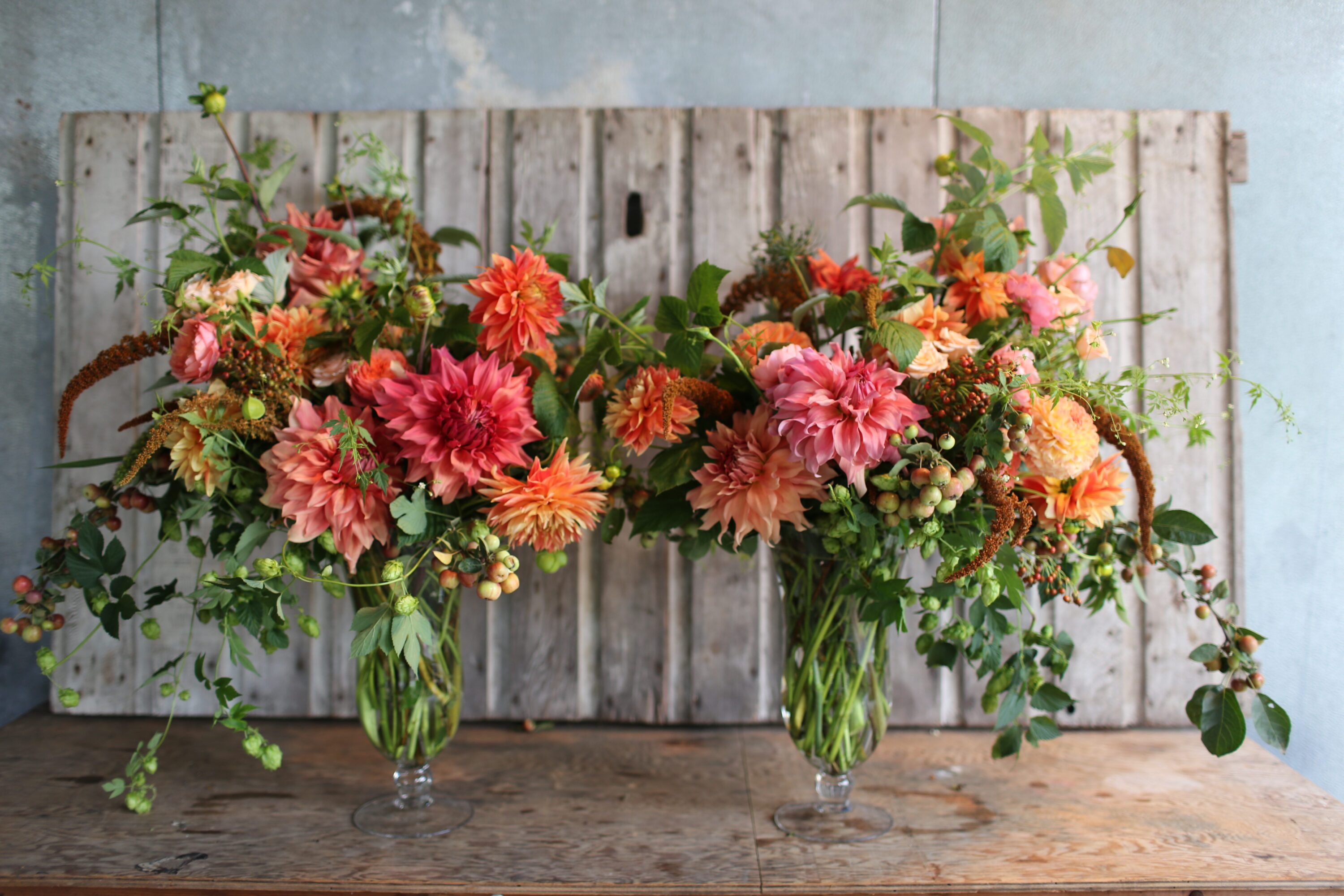 Two flower arrangements