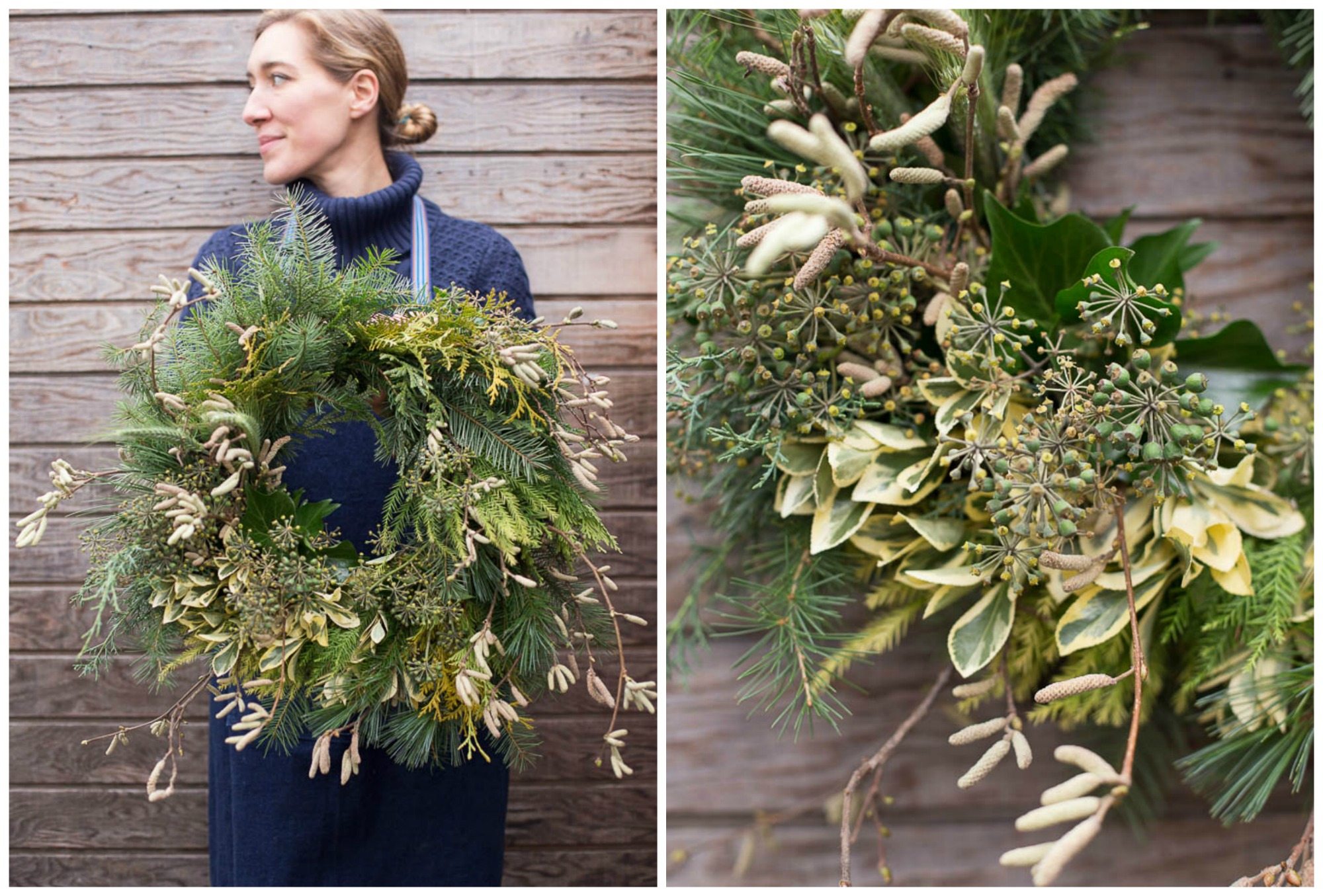 Erin Benzakein holding a wreath