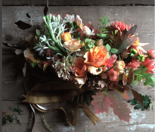 A seasonal flower bouquet