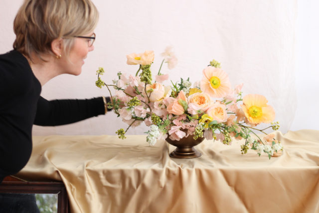 Christin Geall styling peach arrangement