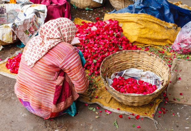 Woman at market Patterns of India
