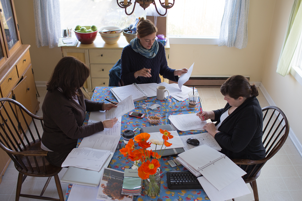 Erin Benzakein and Jill Jorgensen planning early Floret workshops