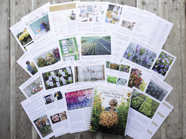 Floret Online Workshop course book overhead