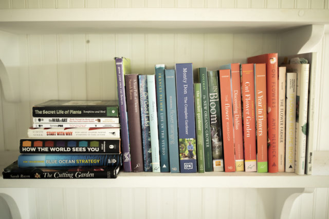 Shelf of Floret's favorite books