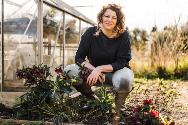 Grace Alexander in the garden