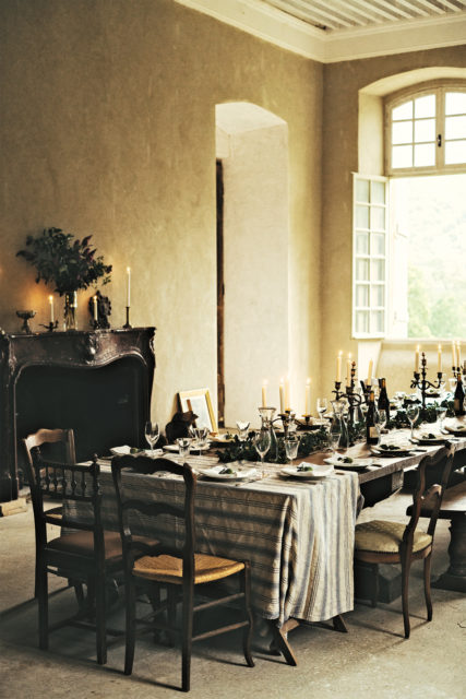 A dining tablescape in Provence