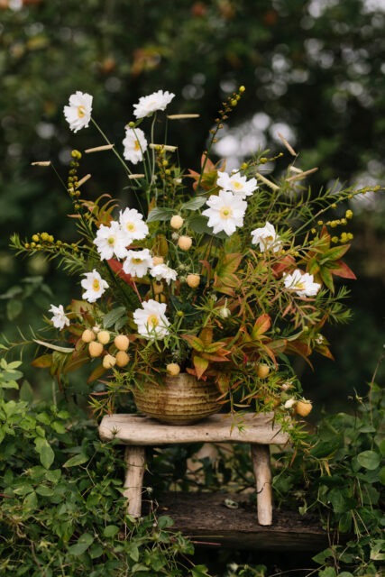 Moss Basket with Animal and Flowers by Valerie ,Duckling