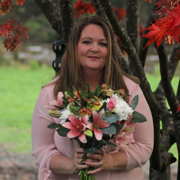 Claire Davison with a handful of blooms