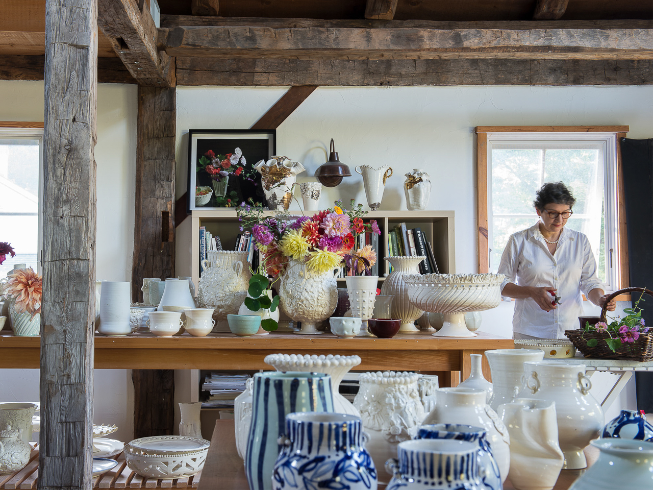 Frances Palmer in her pottery studio