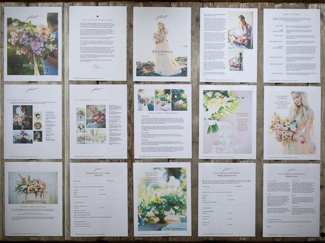Overhead of Floret's wedding guides