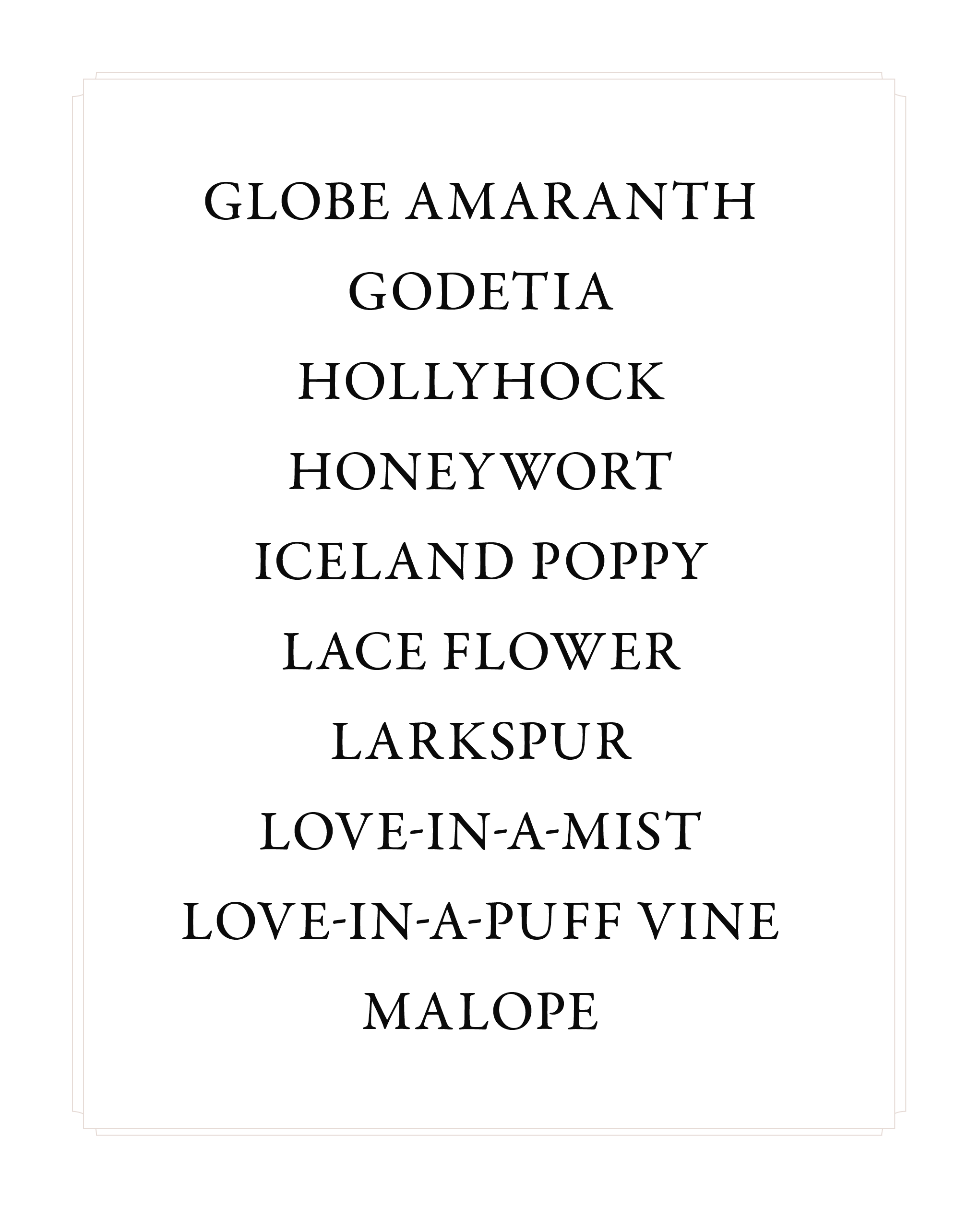 A list of the Bloom to Seed book bonus plant profiles.